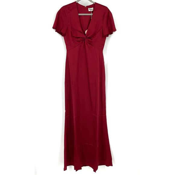 Show Me Your MuMu Rome Twist Gown Ruby Luxe Satin Small NWT - Picture 9 of 9
